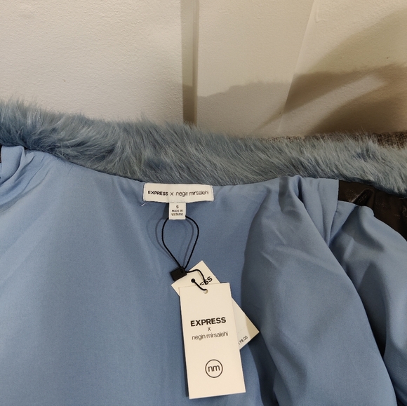 EXPRESS X Negin Mirsalehi Women’s Faux Fur Bomber Jacket-Small - Picture 10 of 13